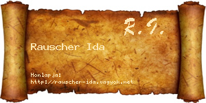Rauscher Ida névjegykártya